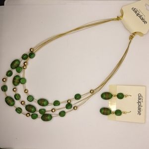 Carol Dauplaise Green Necklace & Earrings
